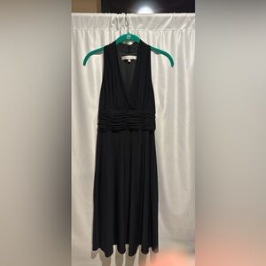 Evan-Picone Black Sleeveless Maxi Dress with Ruched Waist